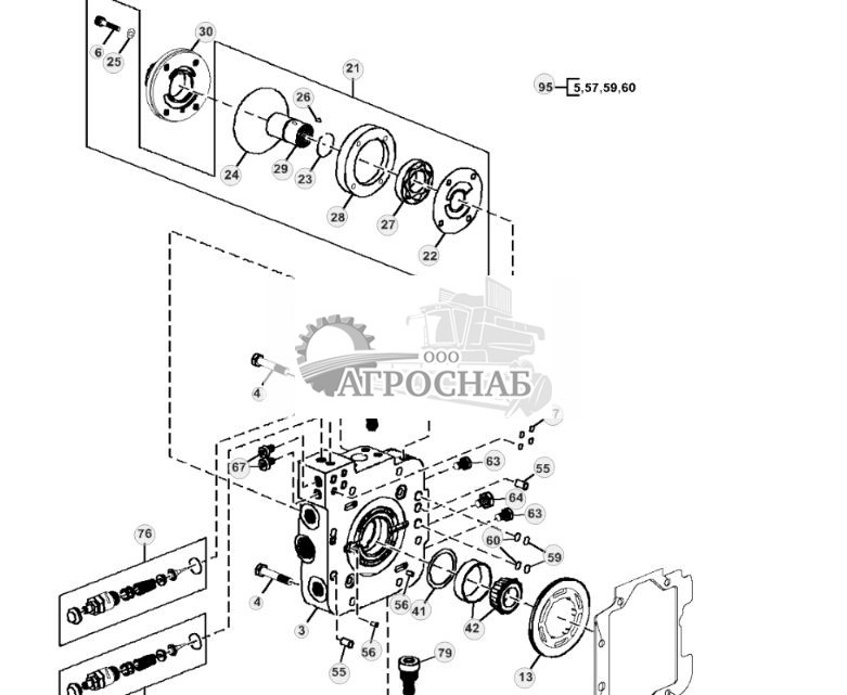 Конц. крышка насоса HFWD и промыв. насос двигат. HFWD - ST3196 38.jpg